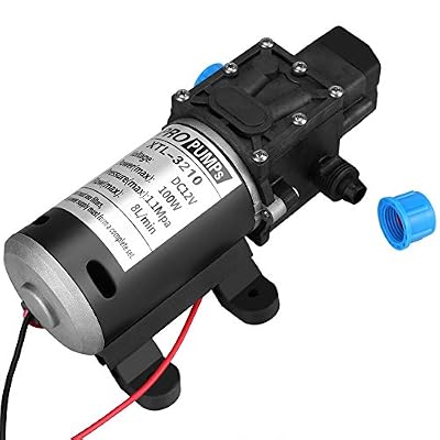 Keenso Pompe à Eau d'Amorçage de Diaphragme à Haute Pression Automatique de DC 12V 100W 8L / Min Soupape Intelligente de 160Psi avec le Commutateur de Pression