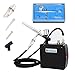 Price comparison product image Voilamart Mini Portable Compressor 15psi-21psi with Auto-start /Stop Function 0.3mm 7cc Airbrush Spray Gun Sprayer Kit for Make-Up Painting Cake Decorating Nail art Crafts, Black