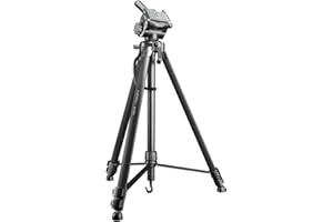 Walimex pro WT-3530 Basic Trépied 146cm noir - charge admissible 3kg, trépied photo/vidéo léger et stable avec tête panoramique à 3 voies, idéal pour les prises de vue avec appareil photo et téléphone