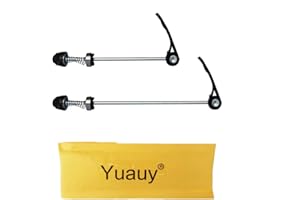 Yuauy Bicycle Quick Release Skewers Axle Front and Rear Skewers Steel for Mountain Bike Road Bike Black