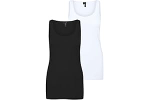 VERO MODA Damen Vmmaxi My Soft Long Tank Top 2-Pack Top