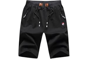 COZYAN Pantalón Corto para Hombre Pantalones Cortos Deportivos Pantalones Cortos para Hombre Deporte con Cremallera Algodon Shorts