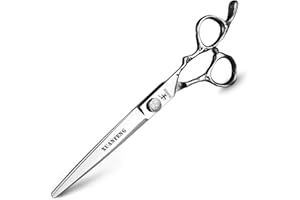 XUANFENG XUAN FENG - Tijeras japonesas de corte de pelo de 7 pulgadas y tijeras de adelgazamiento para peluquería (tijeras de corte, plateadas)