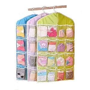 CHESHTA Polyester16 Pocket Mount Hanging Wall Pocket Storage Case Bag (Multicolor, 80 * 42 cm)
