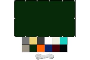 WGLF SUN Awnings for Patios 1 x 2 m Waterproof Sun Shade Sail Canopy With Free Rope UV Block Weather-Resistant with Grommets PES Polyester Sunshade for Yard Backyard Lawn Plant, Dark Green