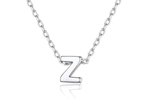 Silvora Letras A - Z Plata Colgantes Alfabeto para Hija Madre Abuela Mujeres, Collar de Plata 46cm Largo + 5cm Alargador, Plata de Primera Ley