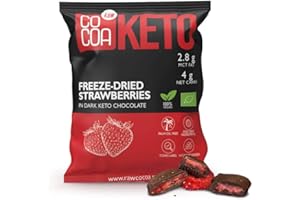 CO COA Truskawki w czekoladzie keto BIO 40g, tylko 4g węglowodanów, przekąska low carb z olejem MCT, KETO snack w czekoladzie, doskonały na diecie ketogenicznej i niskowęglowodanowej