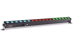 Beamz LCB183 - Barre Lumineuse avec LED, 3,7, 12 Canaux DMX, Gestion Audio, Entrée/Sortie DMX XLR, Shows Préprogrammés, Idéale pour l’Animation des Fêtes d’Anniversaire ou les Soirées
