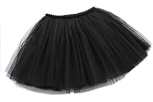 OFKPO tutù Classico per Balletto per Bambini - in Tulle Triplo Strato(Nero)