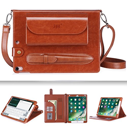 iPad Pro 10.5 Hülle,iPad Pro 10.5, Fyy® Luxuriöse Echte Lederhülle, allgewaltige Tasche für Apple iPad 10.5 (2017), Braun