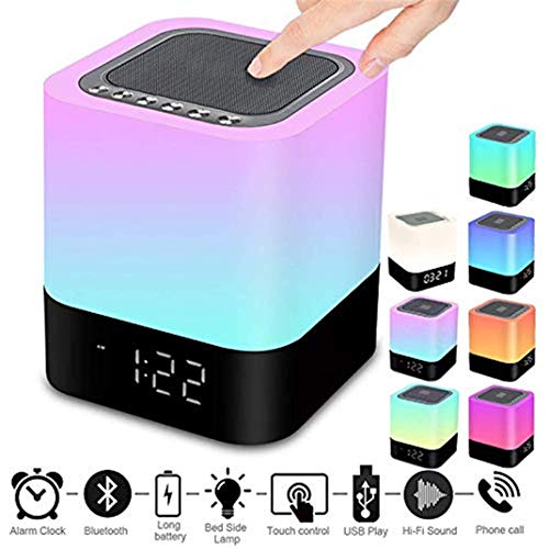 Preisvergleich Produktbild SSCEE LED-Bluetooth-Lautsprecher-Wecklicht, Nachtlicht-Note, Die Sensorkind-Wecklicht, Farbänderungsstimmungslicht Verdunkelt