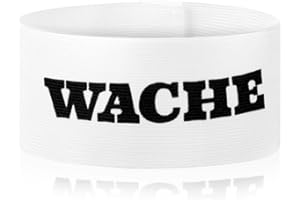 jiawaggag KapitänsbindeTagesvollster Armbinde mit Klett 35 * 7cm Armbinde Klettverschluss für Geburtstag Vereinsfeier Karneval Junggessellenabschiede (Sicherheitsaktivitäten, Weiß)