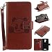 Produktbild Lonchee ASUS Zenfone 3 Max ZC520TL Wallet Tasche Brieftasche Schutzhülle , Panda geprägtes Muster Design Hochwertige PU Leder Folio Tasche Case Hülle im Bookstyle mit Standfunktion Kredit Kartenfächer (Braun)
