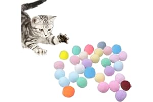 Benixmidart 30Pcs Cat Ball Toy, 3CM/ 1.18 Inches Bouncy Cat Balls with Random Color, Soft Cat Toys Interactive for Indoor Cats to Reduce Anxiety,Have Fun and Keep Fit (A)