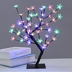 24 LED Tree Home Decoration Lighting | Size 14 x 5" Inch | Festival Lamp Creative Gift Diwali Christmas Wedding Party Event - Multi Color