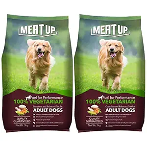 Meat Up 100% Veg Adult Dry Dog Food, 3kg (Buy 1 Get 1 Free)