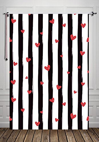 1,5 x 2,1 m Little Red Heart Stripes sfondo fondale fotografico xt-5158