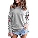 Produktbild Hmeng Frauen Sexy Schulterfrei Känguru Taschen Langarm Slouchy Sweatshirt (Grau, L)