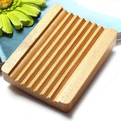 Dosige Drainieren Seifenhalter Natural Hölzerne Seifenschalen Creative Seifenschachtel Soapbox Seife Shelf Soap Rack Seifenkiste - 2