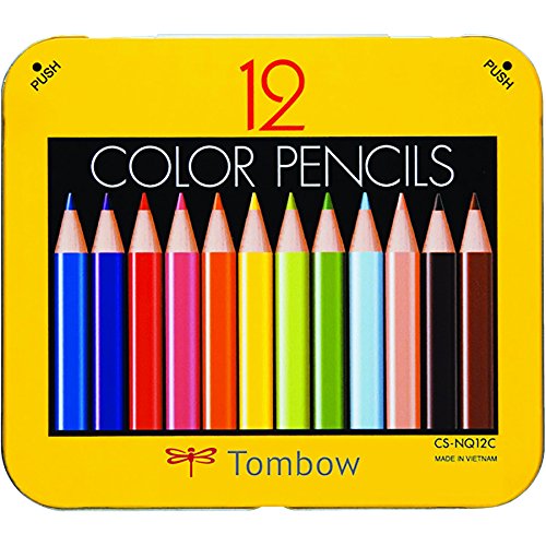 TombowMini Colored Pencil Set in Metal Tin with Sharpener (Japan Import)