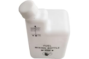 FAUHAPYWAY Bouteille de mélange d'huile moteur 2 temps 1 L Essence Carburant Mesure pour tronçonneuse débroussailleuse 32:1 50:1 40:1 25:1 Mesure précise Noir Blanc
