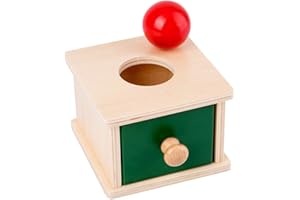 TOYANDONA 1 Pièces Boîte de Permanence Dobjet Montessori avec Balle pour Enfants Jouets Éducatifs pour Tout-Petits Exercice Jouets de Coordination Oil-Main (Style de Boîtes à Billes