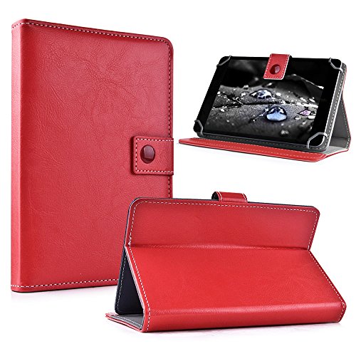 Tolino Tab 8.9 Tablet Schutzhülle mit Standfunktion & edlem Designeraufdruck. Modernes Schnellspanner System somit perfekt geeignet für alle +TOUCHSTIFT Rot