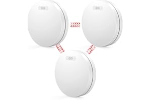 XINDUM Rauchmelder Vernetzt, Funk Rauchmelder mit 10 Jahr Batterie, Stumm Funktion, Dünn Vernetzte Feuermelder Zur Brandwarnung, 85dB lauter Alarm Rauchmeler 3er Set