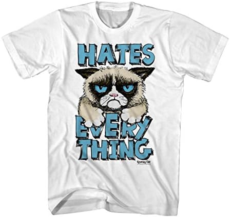 TLine Grumpy Cat Hates Everything Funny Juniors White T-Shirt Tee