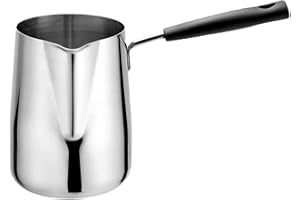 ZLXHDL Pentolino Latte Induzione 350ml in Acciaio Inox – Mini Bollilatte Anti-Schizzo Compatto, Ideale come Bricco Latte per Riscaldare Latte, Olio e Liquidi