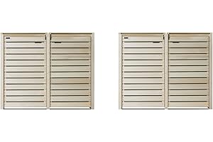 Lukadria Mülltonnenbox Mülltonnenverkleidung Mülltonnecontainer Holz 120L - 240L Natur mit Rückwand Modell HH (4 Tonnen)