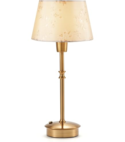 Lampada Da Tavolo A LED Senza Fili Meoaow - Set Di 2, Dimmerabile Al Tocco, Batteria Ricaricabile USB, Design Retrò In Bronzo Dorato