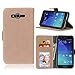 Produktbild BMD-CASES Für Handy-Schutzhüllen, Für Samsung Galaxy J7 2015 J700 Fall, Retro Stil Einfarbig Premium PU Leder Brieftasche Fall Flip Folio Schutzhülle Hülle (Farbe : Beige)