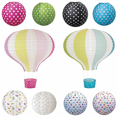 JaBaDaBaDo Lampenschirm Papierlampe Lampion Ballon Blau Grün Japanballon