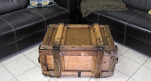 Shabby Chic Vintage Holzkiste Weinkiste Wohnen Kiste Tisch Couchtisch Bar Deko - 2