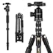 Produktbild K&F Concept® TM2515 Reisestativ Dreibeinstativ Aluminium Kamerastativ für Canon Nikon mit Kugelkopf Einbeinsativ-Funktion Schnellwechselplatte und Stativtasche 152cm