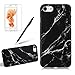 Produktbild Girlyard Silicone Hülle für iPhone 7 Plus Marmor Muster, Ultra Dünn Weich TPU Flexible Handyhülle Tasche Schutzhülle Anti-Scratch für Apple iPhone 7 Plus 5.5 Zoll (nicht für iPhone 7) Schwarz Weiß