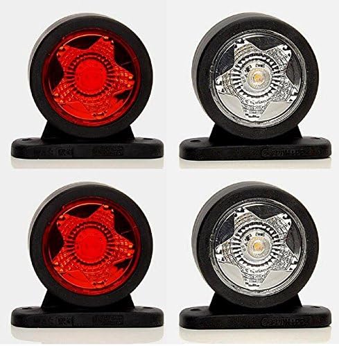 W833 4x red white star side marker LED lights front rear outline lamps e-marked ECE approved