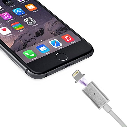 RedBad® „Fast Charging“ Magnetisches USB Ladekabel Datenkabel mit 1x Lightning Adapter für iOS Handys & Tablets wie: iPhone 5, 5c, 5s, 5se iPhone 6s, 6s Plus, iPhone 6, 6 Plus, iPod Touch 6, iPhone 7, 7 Plus, iPod Touch 5, iPod Nano 7, iPad 4 (with Retina), iPad 5, iPad Air, iPad Air 2, iPad Mini, iPad Mini 2, 3, Ipad Mini 4, Ipad Pro - 5