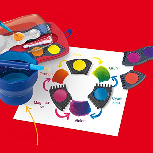 Faber-Castell 125029 – Farbkasten Connector mit 24 Farben, inklusive Clic and Go Pinsel, Größe 4 - 4