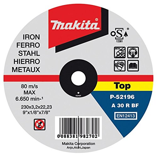 Makita p-52196 – Trennscheibe Schleifscheibe für Metall 230 x 22,23 x 3,2 mm