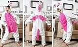 Feoya Cosplay Kostüme Tier Kinder Unisex Flannel Tierkostüme Cartoon Einhorn Nachtwäsche Pyjamas Winter Schlafanzug Beste Geschenk für Weinachten Jumpsuit Halloween Kinderparty Größe XXL - Rosa - 