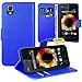 Produktbild Wiko Sunset Handy Tasche, FoneExpert® Wallet Case Flip Cover Hüllen Etui Ledertasche Lederhülle Premium Schutzhülle für Wiko Sunset (Blau)
