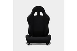 M MODAUTO Asiento Deportivo Coche,Semibaquet Ajustable,de Tela,Adaptable para Coches,Ríeles incluidos,Conductor y Pasajero,para Coche y Simulador de Conducción,Modelo N100R,Negro