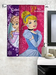Athom Living Disney Frozen & Pricess Premium 100% Cotton Kids Bath Towel 350 GSM 60x120 cm Pack of 2