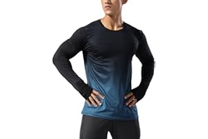 MUSCLE ALIVE Hombre Camisetas de Running Ropa Corriendo de Manga Larga Secado rápido Reflectante