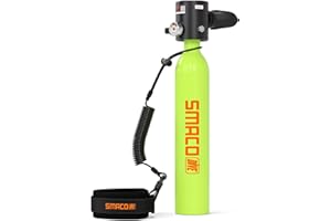 SMACO Mini Scuba Tank 0.5L Handheld Mini Diving Tank Reusable Lung Air Tank Pony Bottle up to 10 Minutes Dive Time Diving Cylinder for Underwater Exploration Emergency Rescue S300