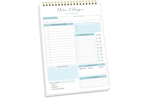 PRK 14 Make It Happen Daily Planner Motivational Notepad Journal for Tasks Notes Important Duties Perfect for Daily Life Work Family Organization