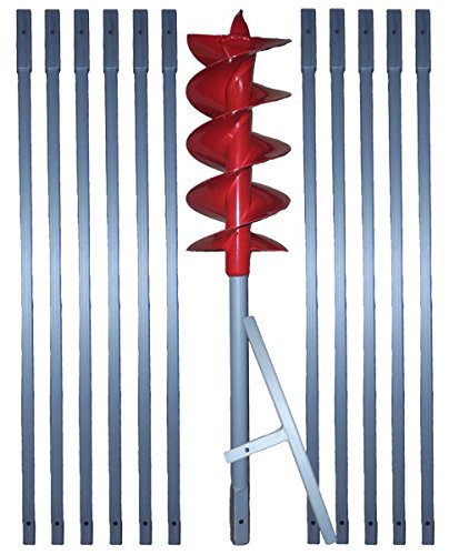 Preisvergleich Produktbild 12m Erdbohrer mit 200mm Bohrkopf -VERLÄNGERBAR- auch als Brunnenbohrer, Handerdbohrer, Erdlochbohrer, Brunnenbohrgerät, Pflanzbohrer, Zaunbohrer, Pfahlbohrer UVM. einsetzbar !