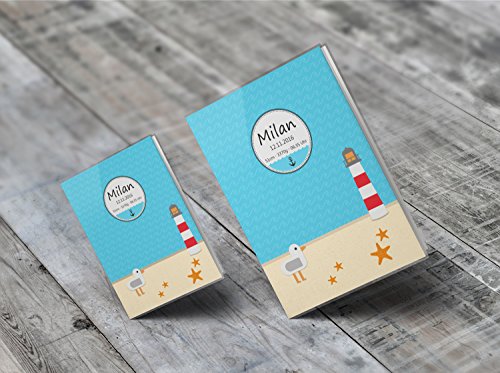 U-Heft Hülle SET Möwe Leuchtturm Untersuchungsheft Hülle & Impfpasshülle personalisierbar mit Namen & Geburtsdatum - 8